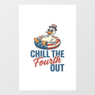 Patriotic Duck Fourth of July Floatie Shirt Design Window Cling