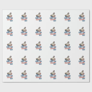 Patriotic Duck Fourth of July Floatie Shirt Design Wrapping Paper