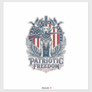 Patriotic Duck Hunter Dog Vector Graphic Tee_1