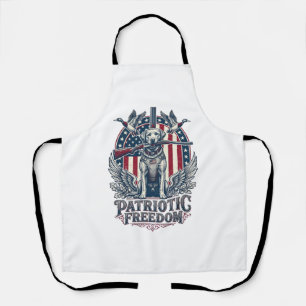 Patriotic Duck Hunter Dog Vector Graphic Tee_1 Apron