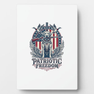 Patriotic Duck Hunter Dog Vector Graphic Tee_1 Plaque