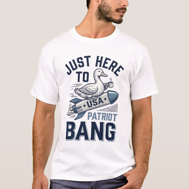 Patriotic Duck Rocket Vintage Vector Shirt Design_ (Front)
