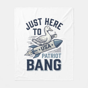 Patriotic Duck Rocket Vintage Vector Shirt Design_ Fleece Blanket