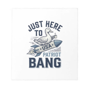 Patriotic Duck Rocket Vintage Vector Shirt Design_ Notepad