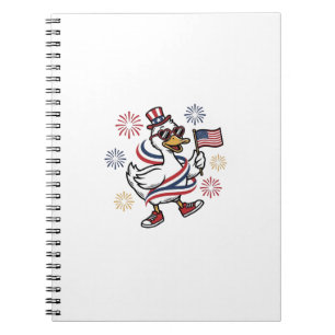 Patriotic Duck Vintage Engraving T-Shirt Design_1 Notebook