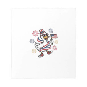 Patriotic Duck Vintage Engraving T-Shirt Design_1 Notepad