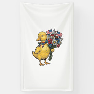 Patriotic Duckling Flower Bouquet Vintage Shirt De Banner