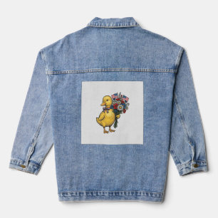 Patriotic Duckling Flower Bouquet Vintage Shirt De Denim Jacket