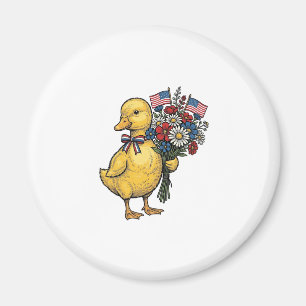 Patriotic Duckling Flower Bouquet Vintage Shirt De Magnet