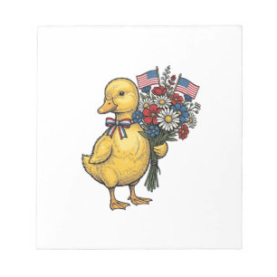 Patriotic Duckling Flower Bouquet Vintage Shirt De Notepad