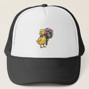 Patriotic Duckling Flower Bouquet Vintage Shirt De Trucker Hat