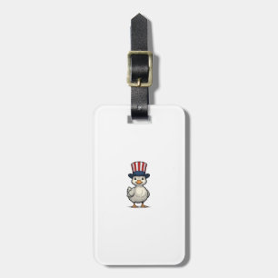 Patriotic Duckling Vintage 4th of July Shirt Desig Luggage Tag