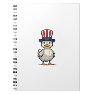 Patriotic Duckling Vintage 4th of July Shirt Desig Notebook