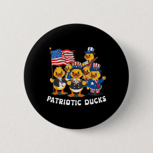 Patriotic Ducks Rubber Cruise Ducks American Flag 6 Cm Round Badge