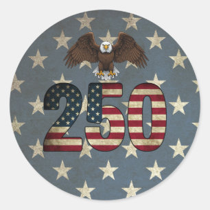 Patriotic Eagle 250 USA Semiquincentennial Classic Round Sticker