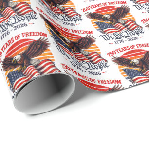 Patriotic eagle 250 years July fourth party Wrapping Paper