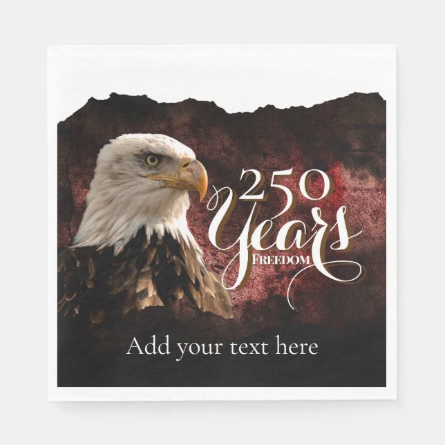 Patriotic Eagle 250 Years Paper Napkin (Front)