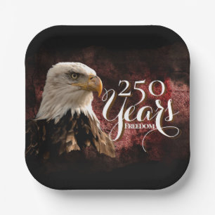 Patriotic Eagle 250 Years Paper Plates