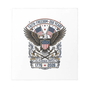 Patriotic Eagle 250 Years Vintage Freedom Notepad