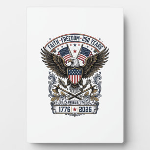 Patriotic Eagle 250 Years Vintage Freedom Plaque