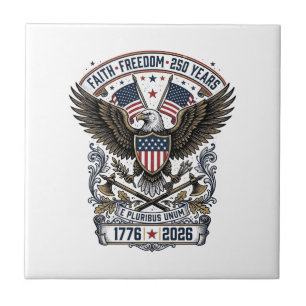 Patriotic Eagle 250 Years Vintage Freedom Tile