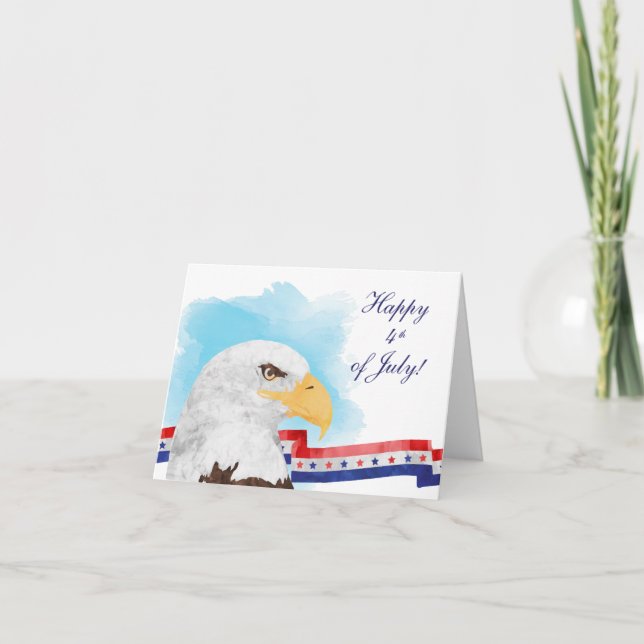 Patriotic Eagle 4th of July Card (Front)