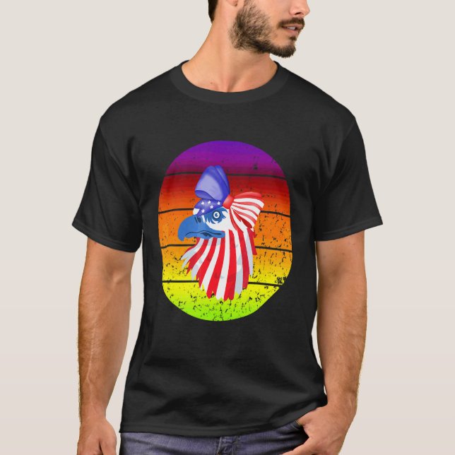 Patriotic Eagle 4th Of July T-Shirt (Front)