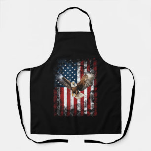 Patriotic Eagle 4th of July USA American Flag Apron