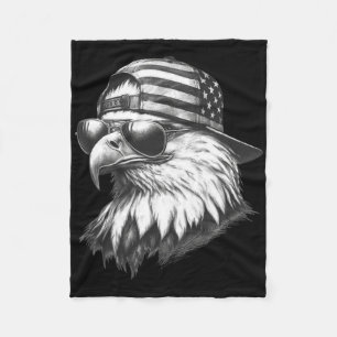 Patriotic Eagle 4th Of July Usa American Flag Fleece Blanket