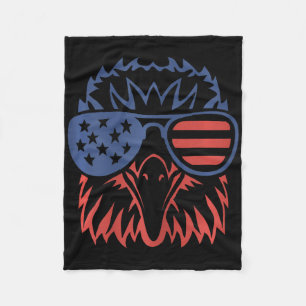 Patriotic Eagle 4th Of July Usa American Flag Fleece Blanket
