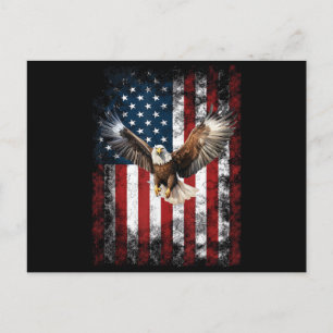 Patriotic Eagle 4th of July USA American Flag Holiday Postcard