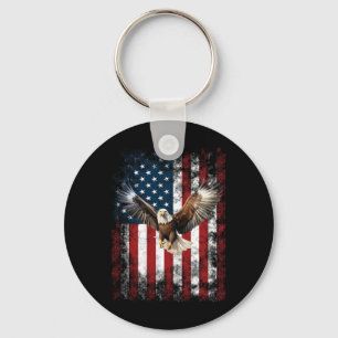 Patriotic Eagle 4th Of July Usa American Flag Key Ring