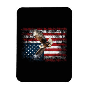 Patriotic Eagle 4th of July USA American Flag Magnet