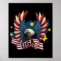 Patriotic Eagle 4th Of July USA American Flag Men