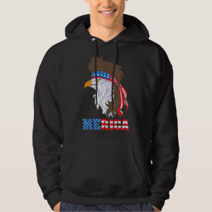 Patriotic Eagle 4th Of July Usa American Flag Meri Hoodie