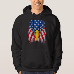 Patriotic Eagle 4th Of July Usa American Flag Meri Hoodie