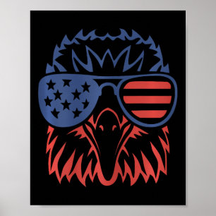 Patriotic Eagle 4th Of July Usa American Flag Poster