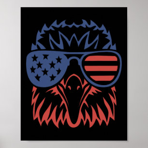 Patriotic Eagle 4th Of July Usa American Flag Poster