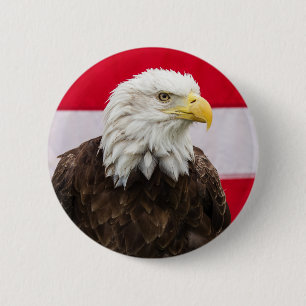 Patriotic Eagle 6 Cm Round Badge