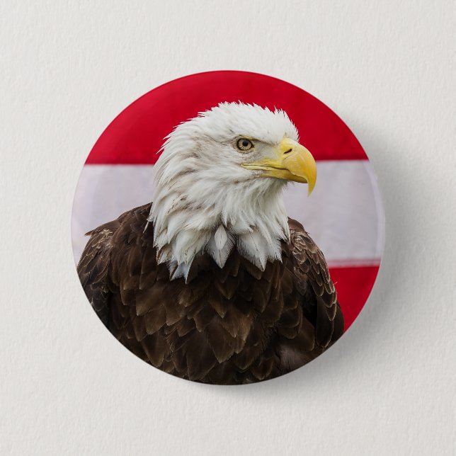Patriotic Eagle 6 Cm Round Badge (Front)