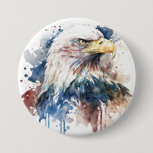 Patriotic Eagle  7.5 Cm Round Badge