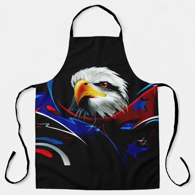 Patriotic Eagle All-Over Print Apron (Front)