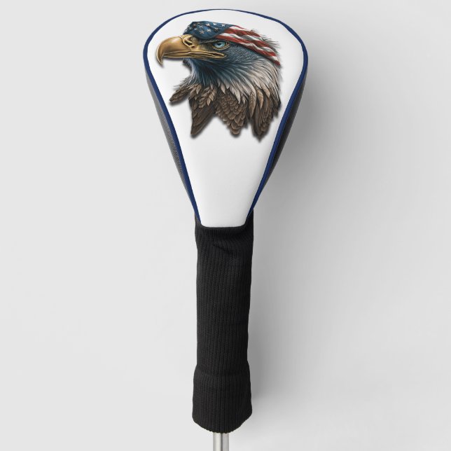 Patriotic Eagle American Flag 4th of July Golf Head Cover (Front)