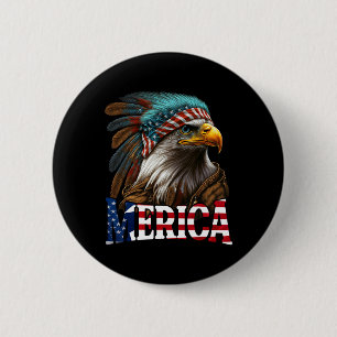 Patriotic Eagle American Flag 4th Of July Merica 1 6 Cm Round Badge