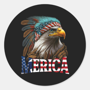 Patriotic Eagle American Flag 4th Of July Merica 1 Classic Round Sticker