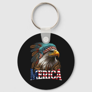 Patriotic Eagle American Flag 4th Of July Merica 1 Key Ring