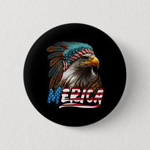 Patriotic Eagle American Flag 4th Of July Merica 2 6 Cm Round Badge