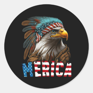 Patriotic Eagle American Flag 4th Of July Merica 3 Classic Round Sticker