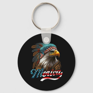 Patriotic Eagle American Flag 4th Of July Merica Key Ring