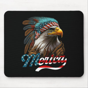 Patriotic Eagle American Flag 4th Of July Merica Mouse Mat
